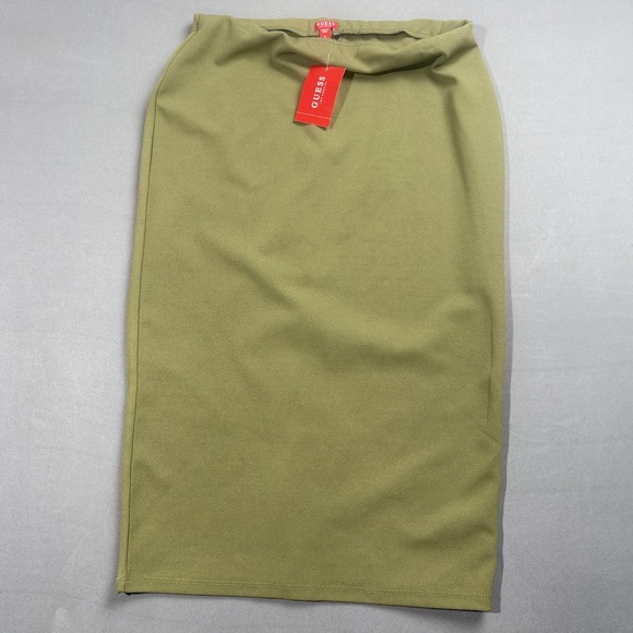 Guess Olive Green Pencil Skirt Fitted Career Casual Womens Large New - Picture 1 of 3